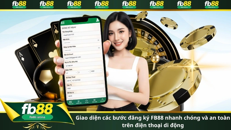 Giao diện các bước đăng ký FB88 nhanh chóng và an toàn trên điện thoại di động