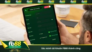 xác minh tài khoản FB88 thành công
