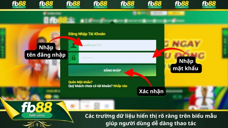 Các trường dữ liệu hiển thị rõ ràng trên biểu mẫu giúp người dùng dễ dàng thao tác