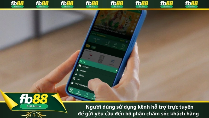 Thành viên thực hiện thao tác nhấp vào khung chat để Liên hệ FB88 trực tuyến
