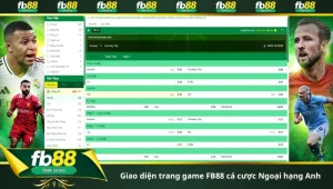 giao diện trang game FB88 cá cược Ngoại hạng Anh